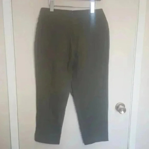 NWT rozarancio boho khaki green asymmetrical faux wrap linen pants size 8 - Picture 3 of 4